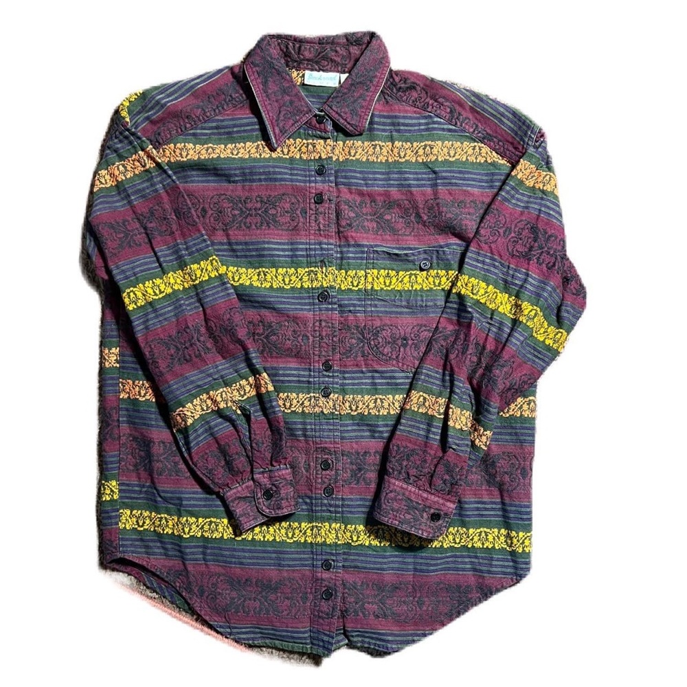 Vintage 90s patterned button down shirt size S